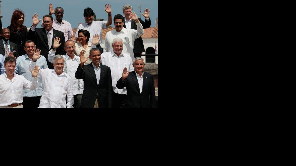 
Jefes de Estado y de Gobierno durante la foto oficial de la sexta Cumbre de las Américas en Cartagena, Colombia, en el 2012. La próxima se realizará en Panamá el próximo año y se ha invitado a Cuba.
