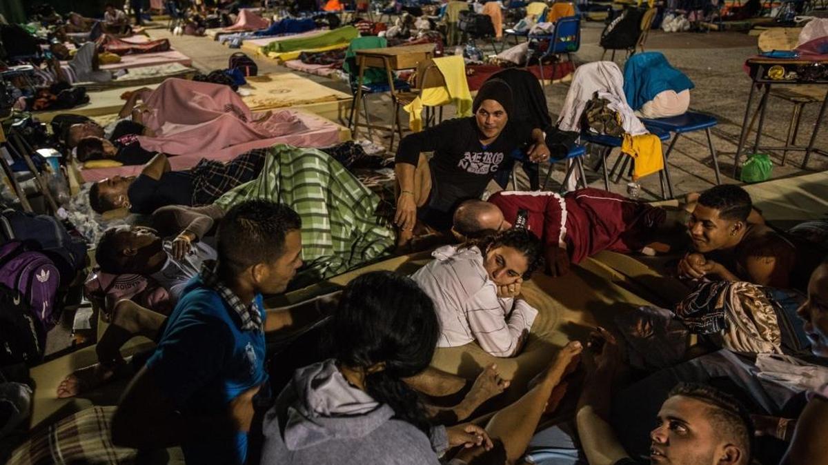 Inmigrantes cubanos en La Cruz, Costa Rica, en la frontera con Nicaragua el 5 de enero del 2016.