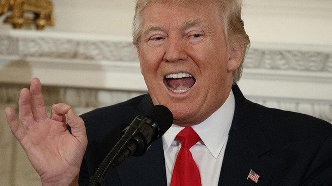 El presidente Donald Trump se dirige a la Asociación Nacional de Gobernadores en la Casa Blanca.