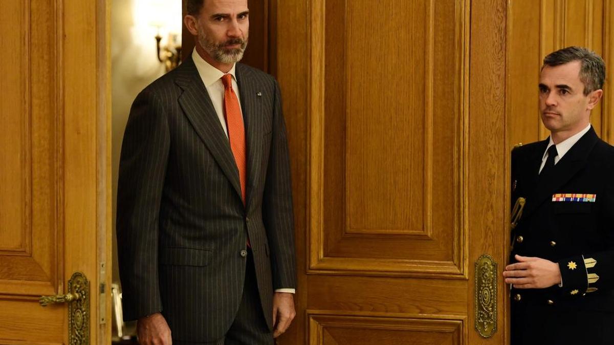 El rey de España Felipe VI en el palacio de La Zarzuela en Madrid el 25 de noviembre de 2016.
