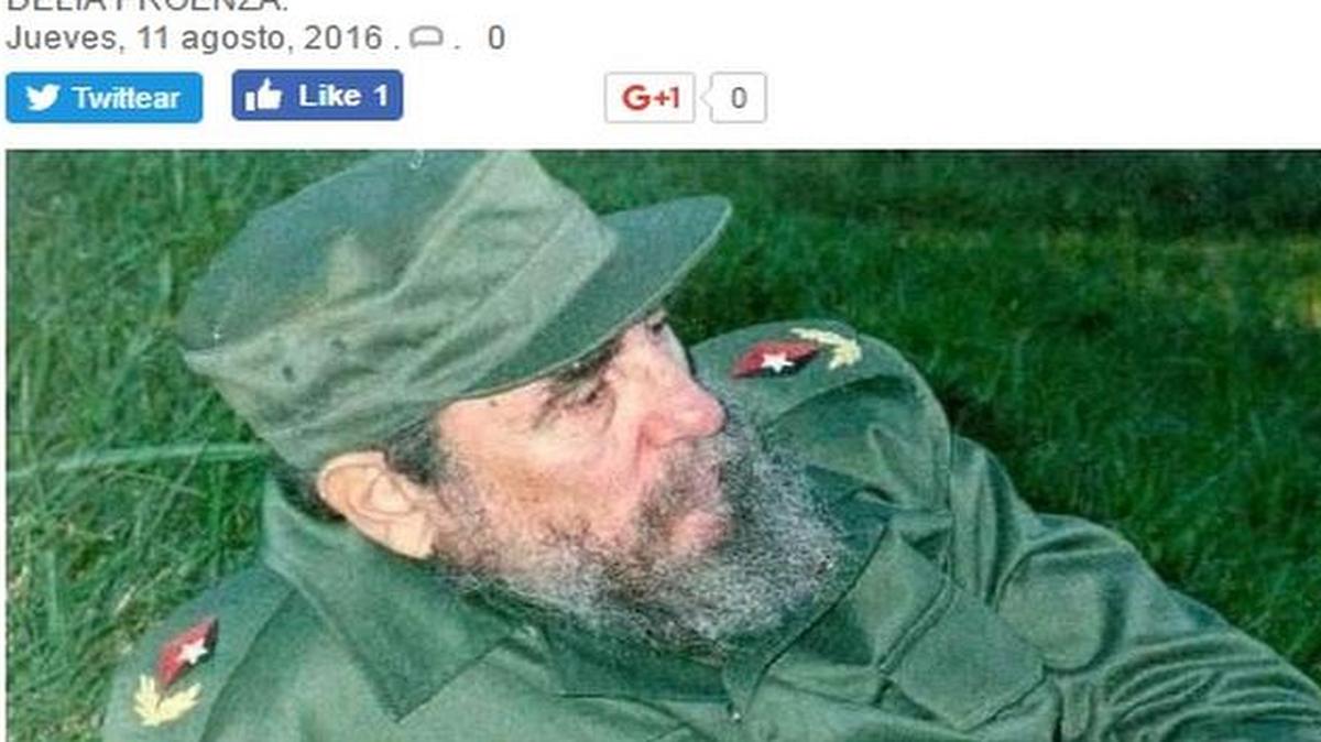 Captura del sitio del periódico Escambray en uno de los homenajes por el cumpleaños de Fidel Castro.