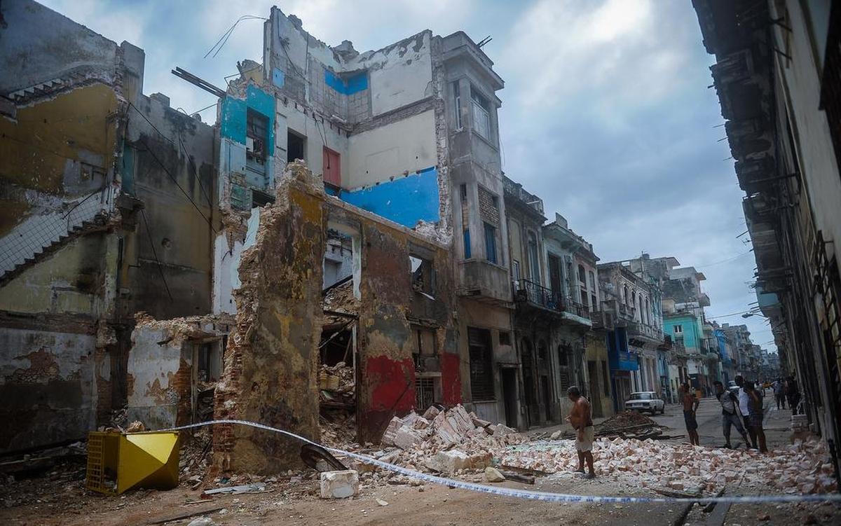 Un edificio colapsado en La Habana.