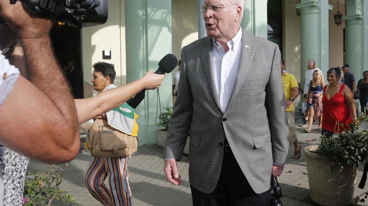 El senador Patrick Leahy, demócrata por Vermont, durante una visita a la Habana en enero del 2015.