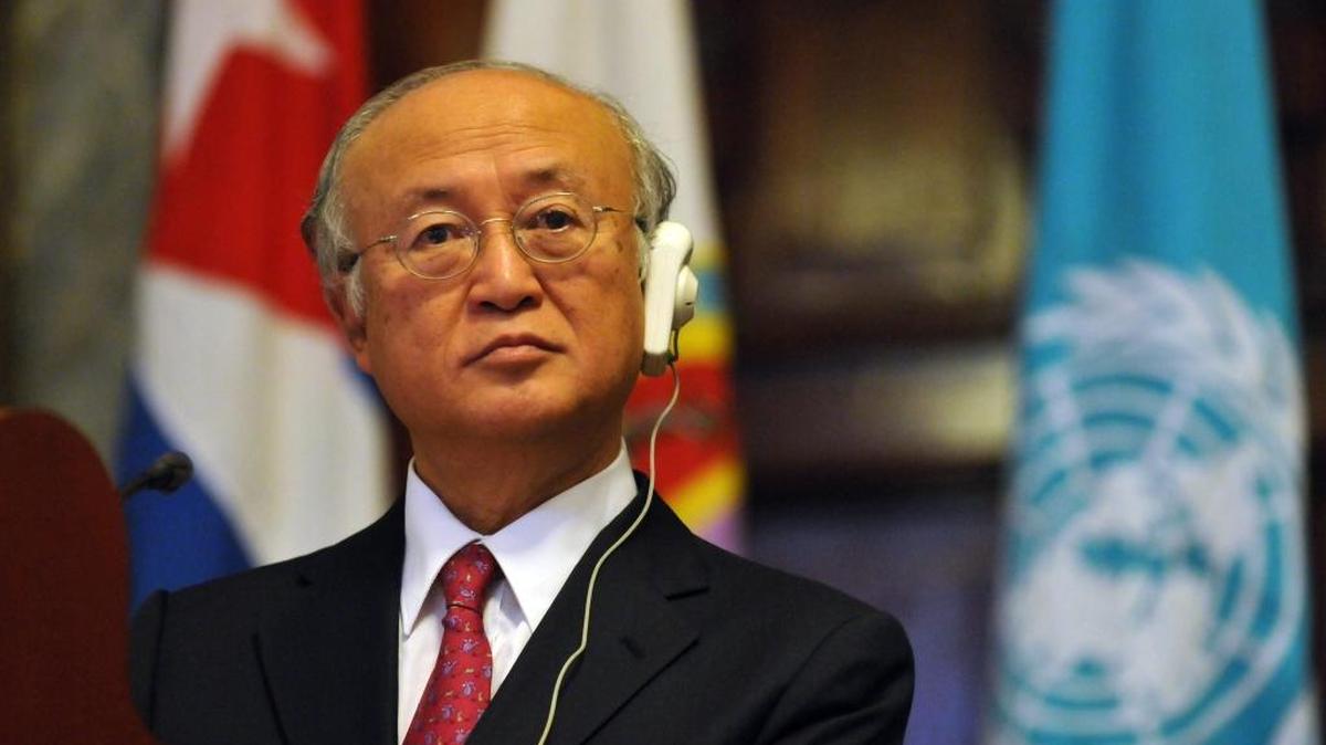 El director general del Organismo Internacional de Energía Atómica (OIEA), Yukiya Amano, durante una conferencia sobre las actividades del OIEA y el Programa contra el cáncer (PAC) en la Universidad de La Habana en el 2013.