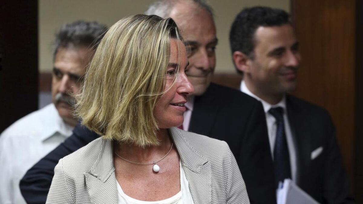 La jefa de la diplomacia europea, Federica Mogherini, de visita oficial a Cuba, el 3 de enero del 2018.