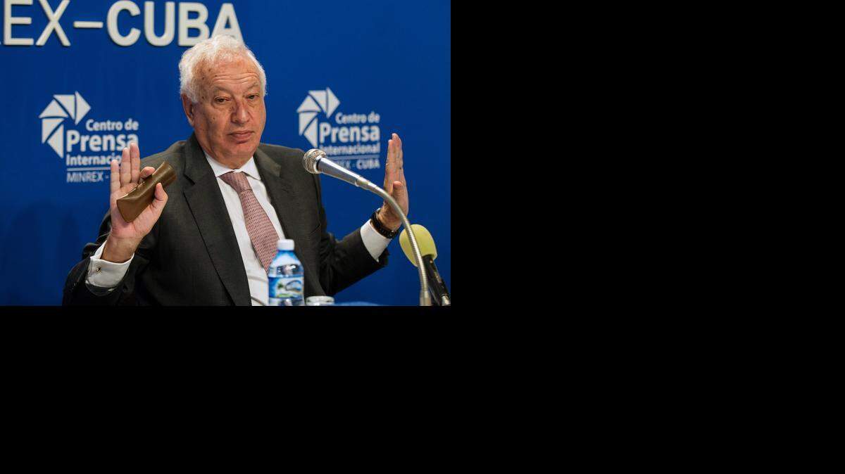 
El ministro de Relaciones Exteriores de España José Manuel García-Margallo durante una conferencia de prensa el año pasado en La Habana.



