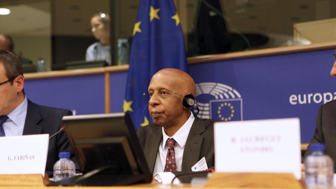 El opositor cubano Guillermo Fariñas en la subcomisión de Derechos Humanos del Parlamento Europeo.