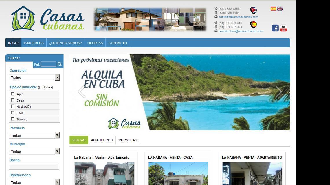 
Casas Cubanas es uno de los portales en la internet dedicados al naciente mercado de bienes raíces en Cuba.
