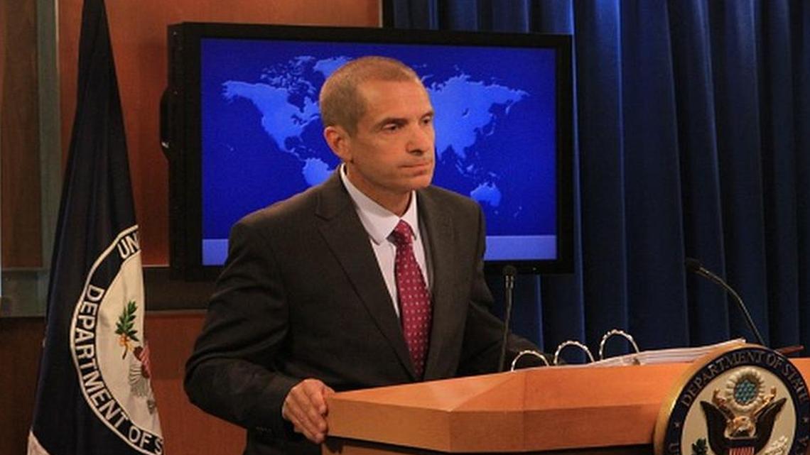 
El vocero del Departamento de Estados, Mark Toner, durante una conferencia de prensa en Washington D.C., el 29 de junio de 2015.
