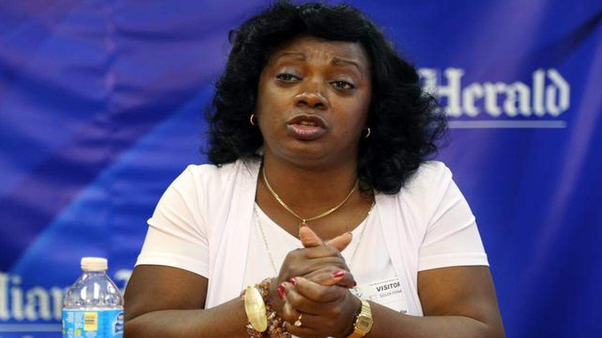 
Berta Soler, líder de las Damas de Blanco, en una visita al Miami Herald y el Nuevo Herald en abril del 2013.

