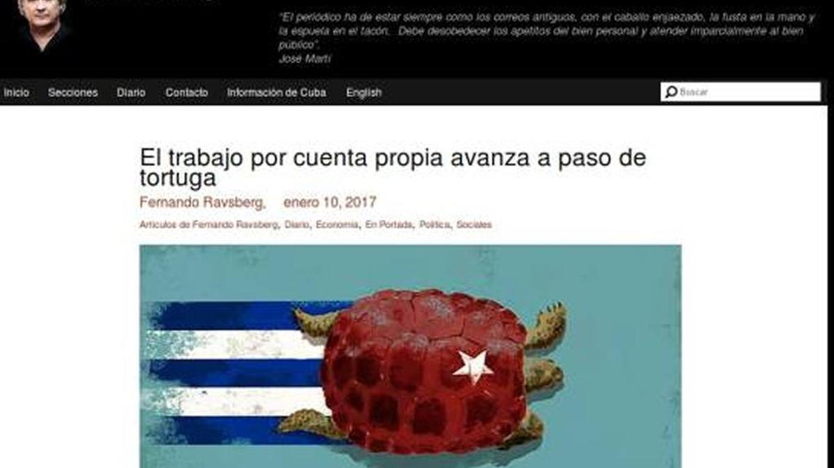 Dibujo utilizado por Fernando Ravsberg que desató las críticas de la prensa oficial cubana.