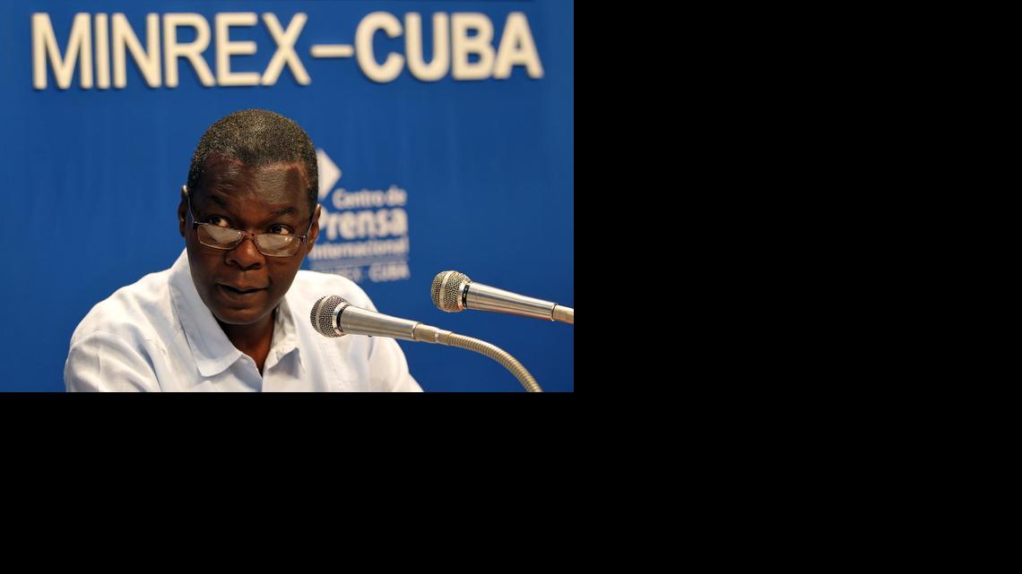 
El subdirector de Asuntos Multilaterales y Derecho Internacional del Ministerio de Relaciones Exteriores de Cuba (Minrex), Pedro Luis Pedroso, ofrece una rueda de prensa el jueves 26 de marzo de 2015, en La Habana.
