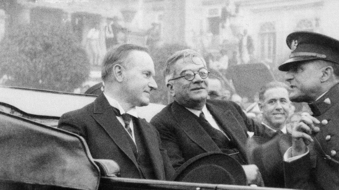 El presidente norteamericano Calvin Coolidge con su homólogo cubano Gerardo Machado, en la visita oficial a Cuba, el 17 de enero de 1928.