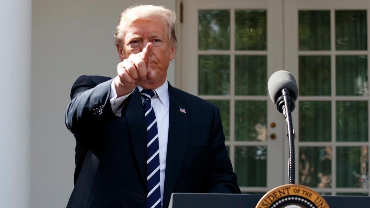 El presidente Donald Trump en el Rose Garden de la Casa Blanca, el 16 de octubre.