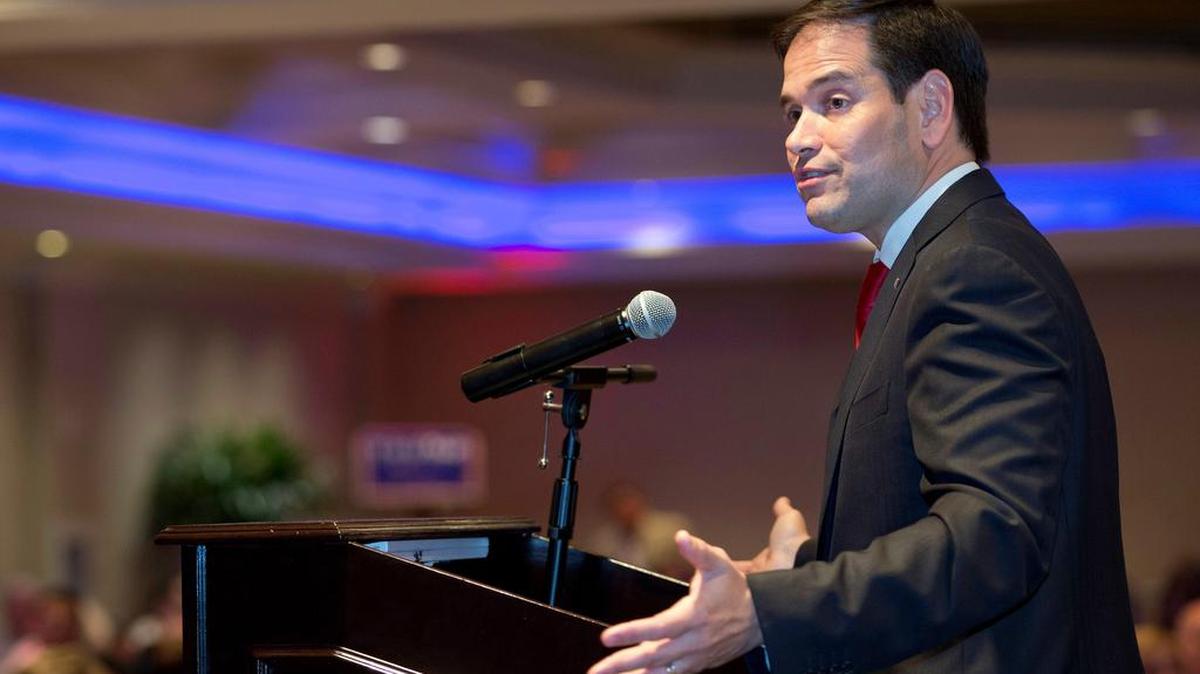 El senador Marco Rubio durante un evento del Partido Republicano en el condado Palm Beach.