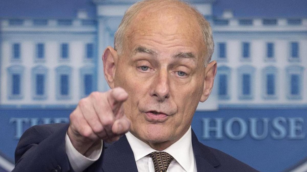 El jefe de gabinete de la Casa Blanca, John Kelly, durante la rueda de prensa que ofreció en la Casa Blanca, el 12 de octubre de 2017, en Washington DC, Estados Unidos.