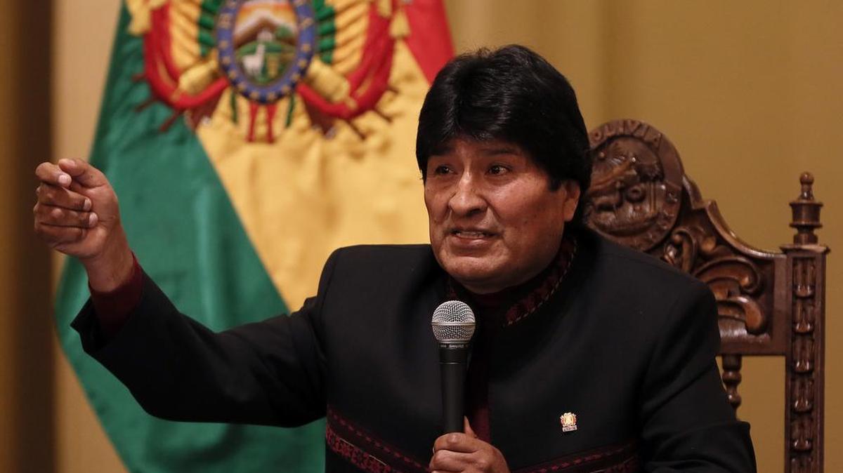 El presidente boliviano, Evo Morales, habla durante rueda de prensa el 2 de octubre de 2017, en La Paz.