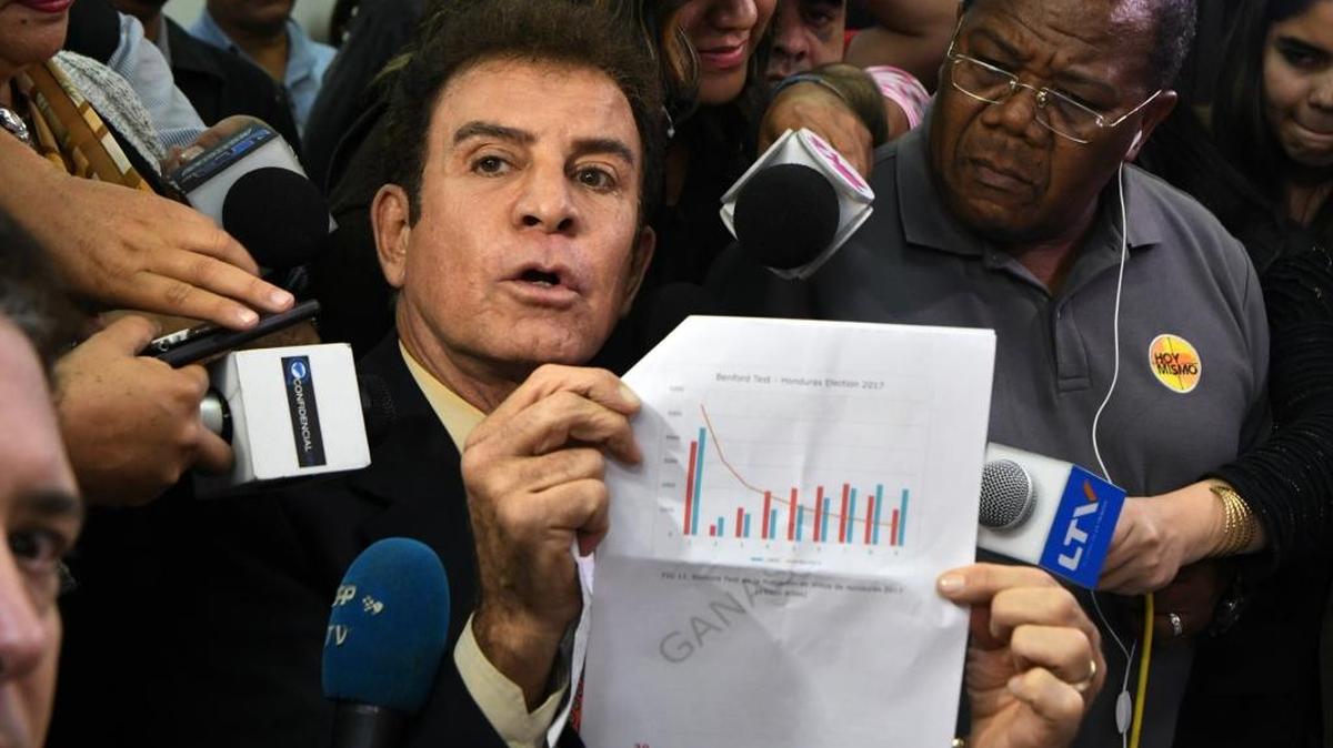 Salvador Nasralla, candidato por la Alianza de Oposición Contra la Dictadura, afirmó la noche del viernes ante el Tribunal Supremo Electoral (TSE) que hubo “alteración por dolo de las actas del escrutinio” para asegurar la reelección del presidente Juan Orlando Hernández.