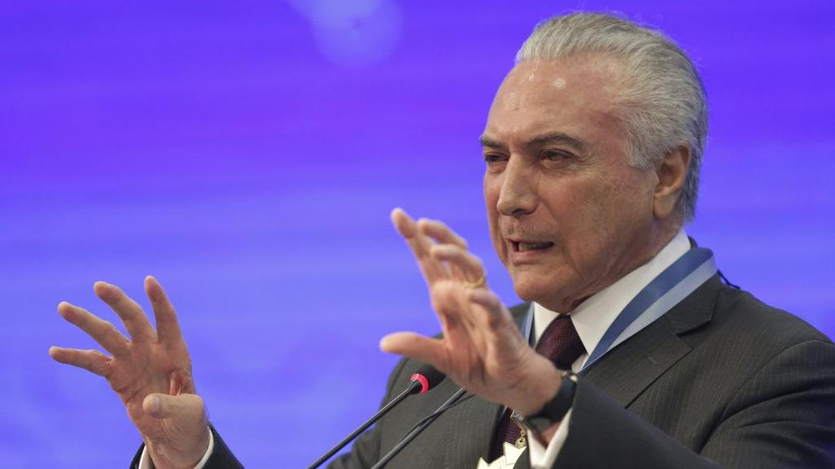 Michel Temer, presidente de Brasil, en un evento oficial esl lunes en Brasilia,