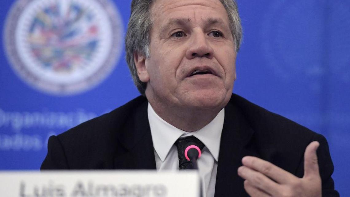El secretario general de la OEA, Luis Almagro, ofrece una rueda de prensa el 13 de septiembre de 2016, en Washington, DC.