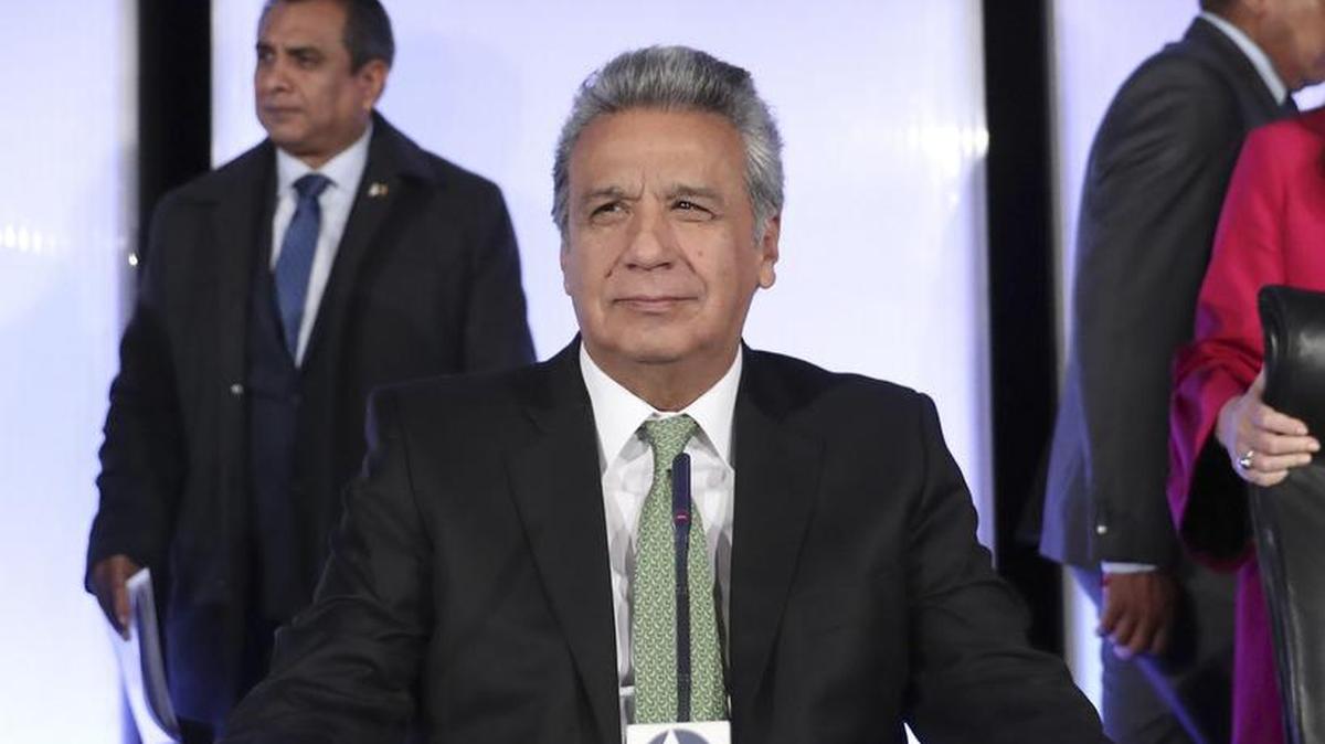 El presidente de Ecuador, Lenín Moreno, durante su participación en la una Tribuna EFE-Casa de América, en la segunda jornada de su visita oficial a España.