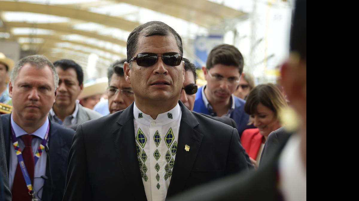 
El presidente de Ecuador, Rafael Correa durante su visita a Italia.
