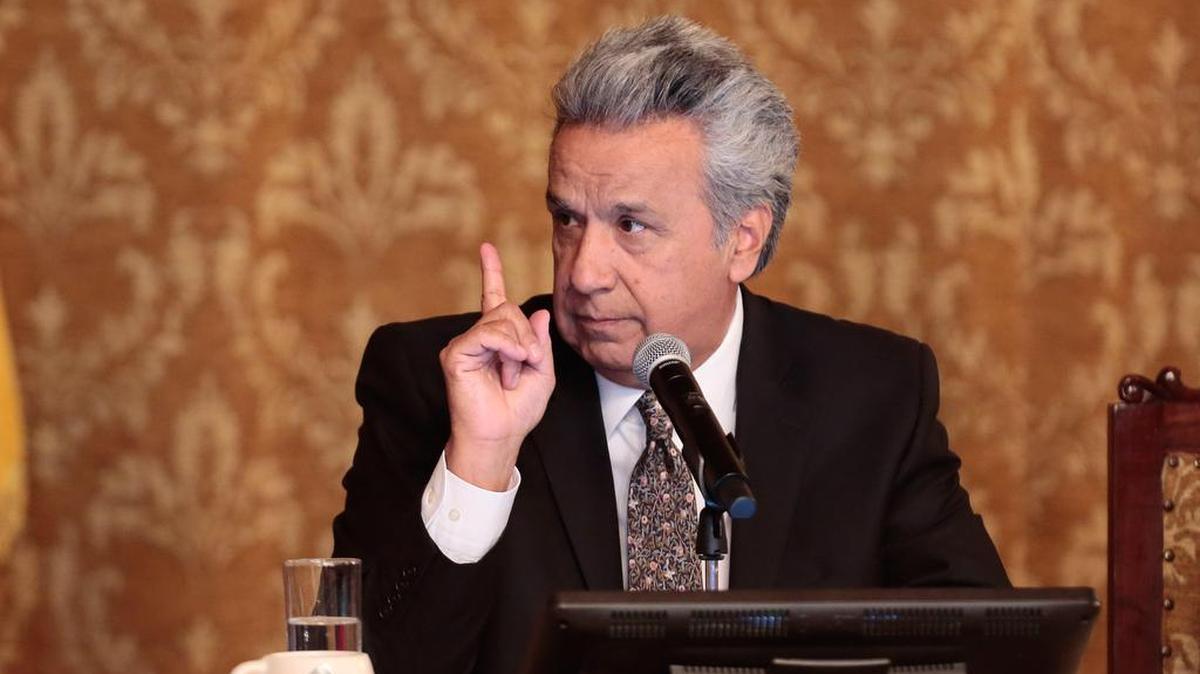 El presidente de Ecuador, Lenin Moreno, habla durante un encuentro con la prensa nacional el miércoles 4 de octubre de 2017, en Quito (Ecuador).