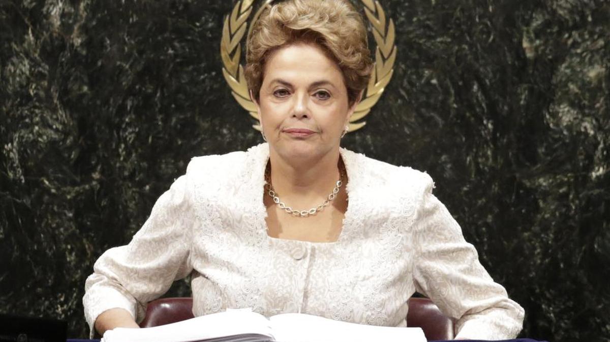 La presidenta de Brasil Dilma Rousseff durante su discurso en Naciones Unidas.