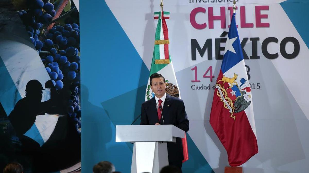 
El presidente mexicano, Enrique Peña Nieto, en participa el viernes pasado en el Foro Comercio e Inversiones Chile- México, en Ciudad de México.
