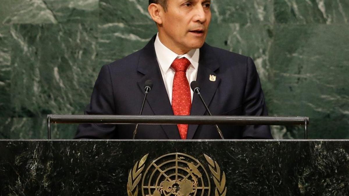 
El presidente peruano Ollanta Humala Tasso durante su disertación en la Cumbre de Desarrollo Sustentable 2015, en la sede de la ONU, el sábado.
