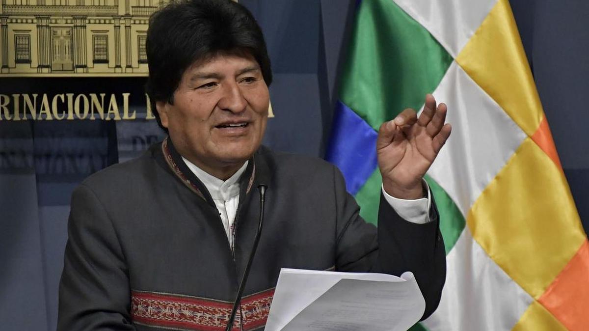 Fotografìa cedida del presidente boliviano, Evo Morales, en una rueda de prensa el viernes 2 de junio de 2017. 