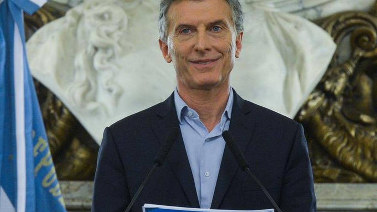 El presidente Mauricio Macri durante su comparecencia en la Casa Rosada en Buenos Aires.