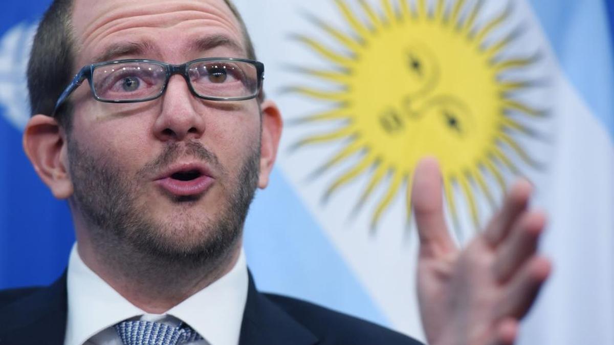 El secretario argentino de Comercio, Miguel Braun, participa en una rueda de prensa el martes en Washington.