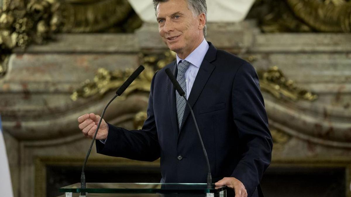 El presidente de Argentina Mauricio Macri durante una conferencia de prensa en Buenos Aires.