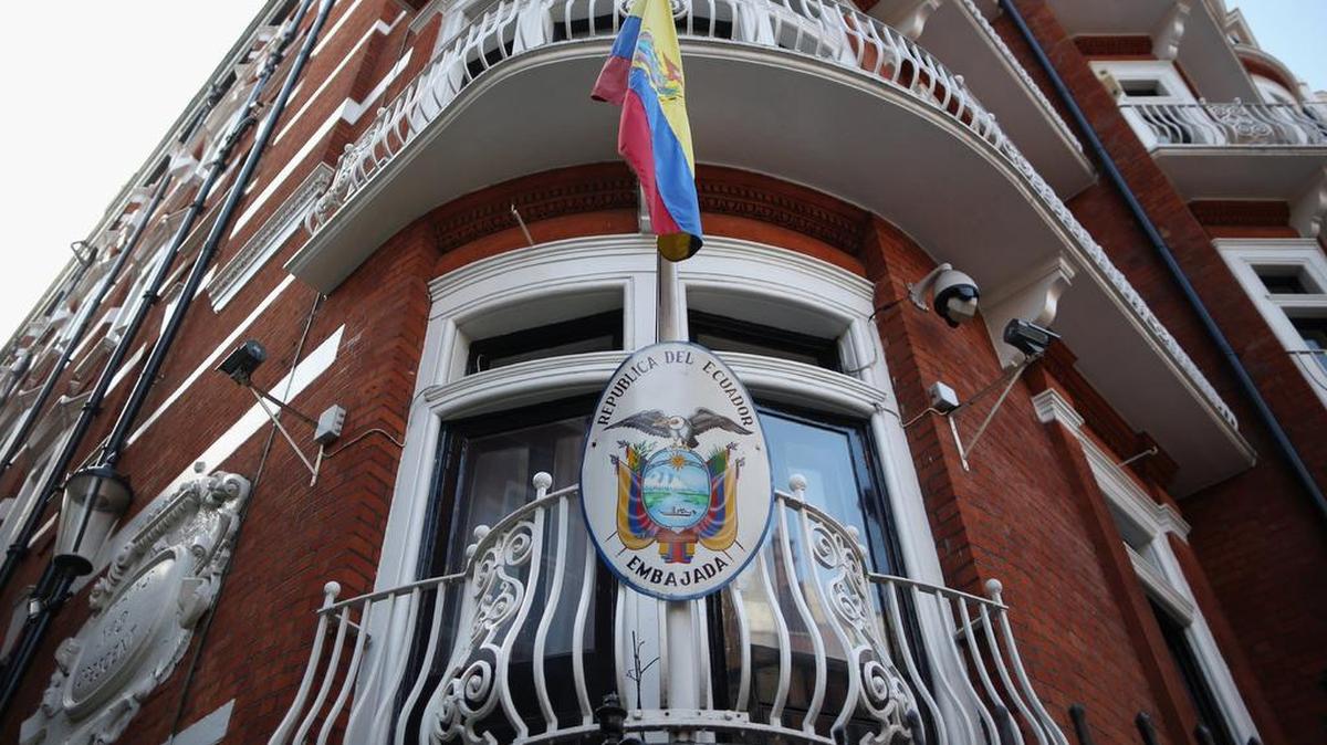 
Vista general de la embajada de Ecuador en Londres.
