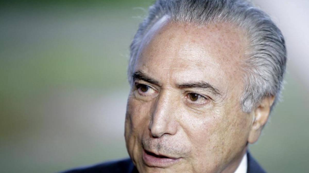 El vicepresidente de Brasil, Michel Temer, habla en una rueda de prensa el lunes 11 de abril de 2016, en Brasilia.