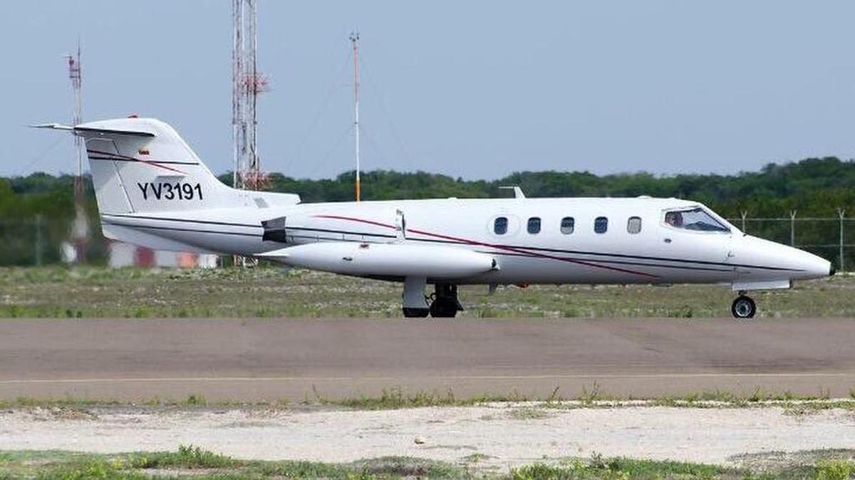 La aeronave Lear Jet 25 con siglas YV3191 que se estrelló en el Caribe cuando iba a Barcelona (Venezuela).