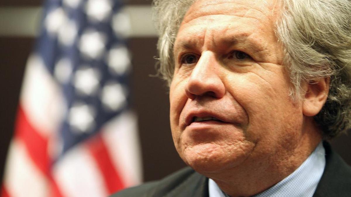 El Secreatrio General de la OEA, Luis Almagro se dirige a un nutrido grupo de venezolanos durante el evento donde el Secretario General de la OEA, Luis Almagro, fue homenajeado en la Alcaldia de la Ciudad del Doral, el jueves, 13 de abril del 2017.