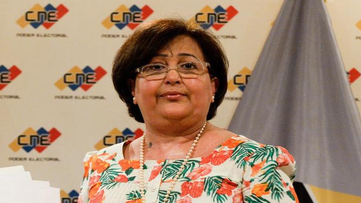 Tibisay Lucena, presidenta del Consejo Nacional Electoral (CNE), en una foto de archivo del 22 de junio de 2015, en Caracas, Venezuela.