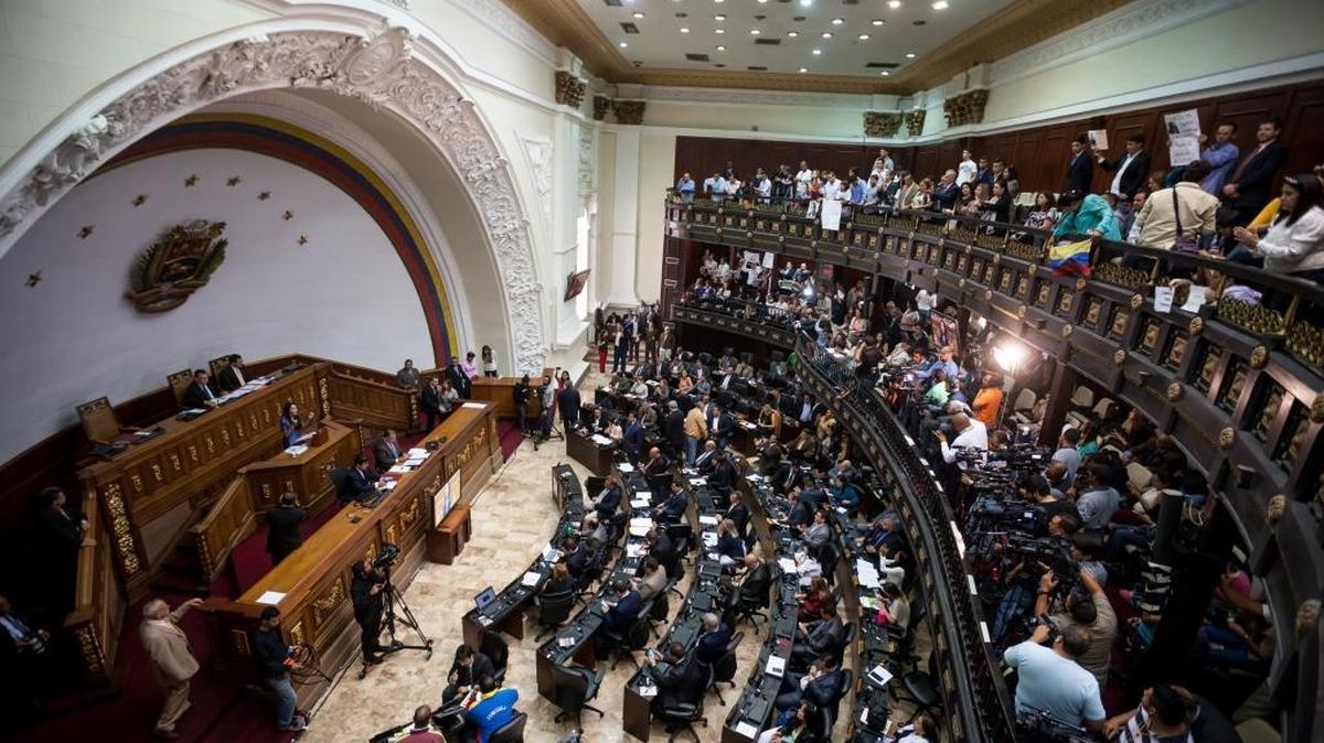Vista general del hemiciclo de sesiones de la Asamblea Nacional hoy, jueves 4 de febrero de 2016, en la ciudad de Caracas (Venezuela).