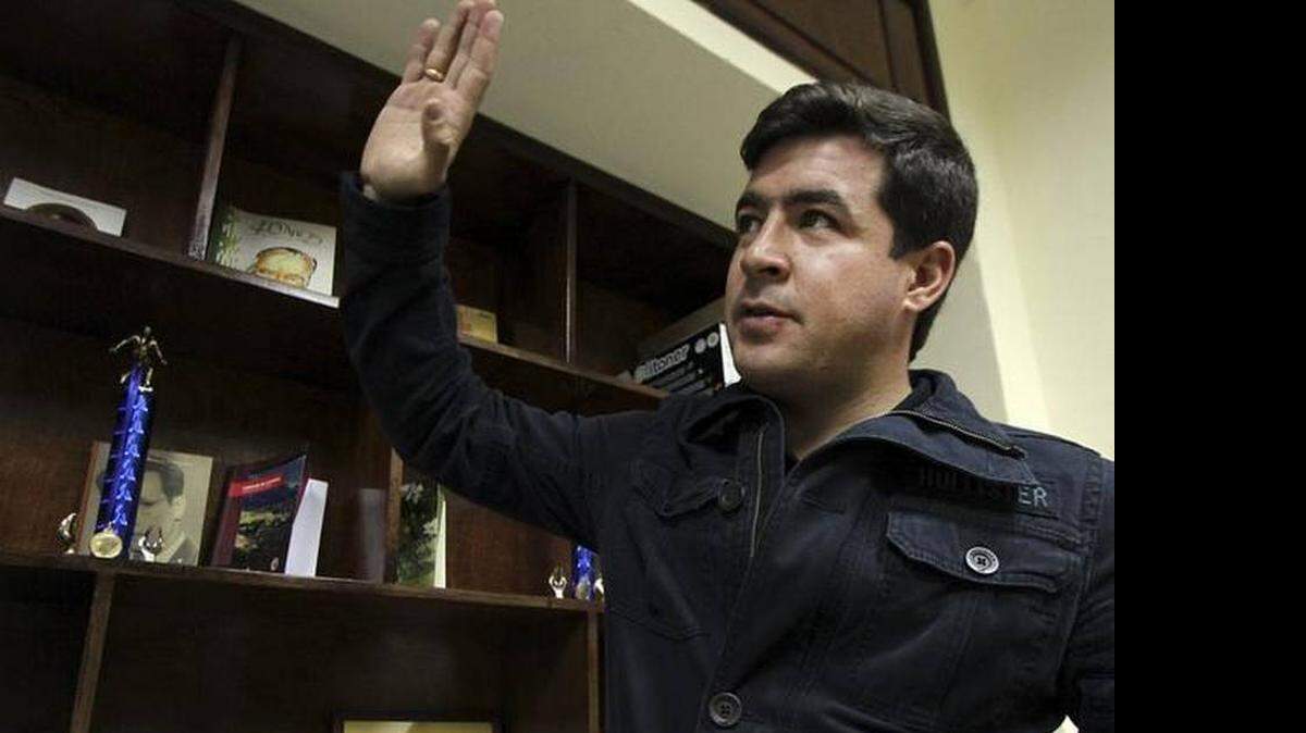El entonces alcalde de San Cristóbal, el opositor Daniel Ceballos, durante una entrevista el martes 11 de marzo de 2014, nueve días antes de ser arrestado.