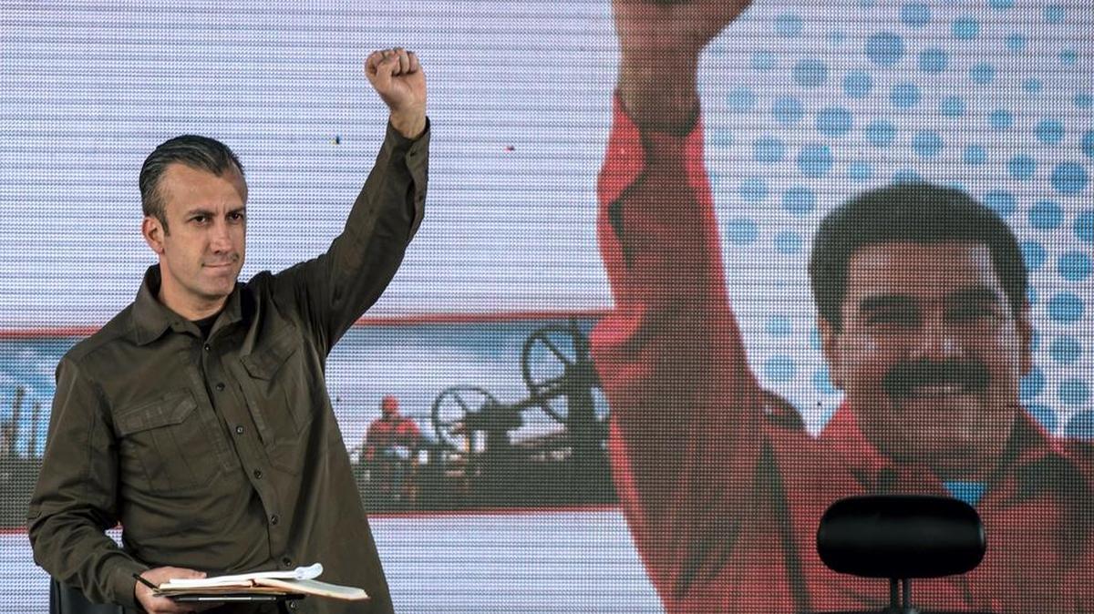 El vicepresidente venezolano Tareck El Aissami participa en un evento con los trabajadores de Petróleos de Venezuela SA, el 31 de enero en Caracas.
