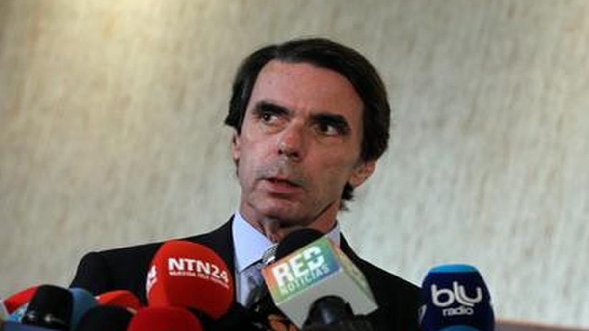 
El exjefe de gobierno español José María Aznar, habla, el jueves 9 de abril de 2015, en Ciudad de Panamá.
