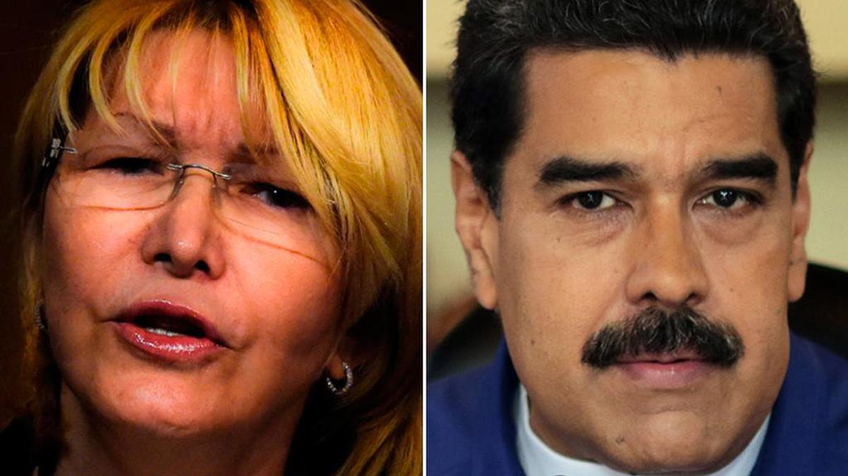 Combinación de fotografías de la ex fiscal Luisa Ortega Díaz y el gobernante venezolano Nicolás Maduro.