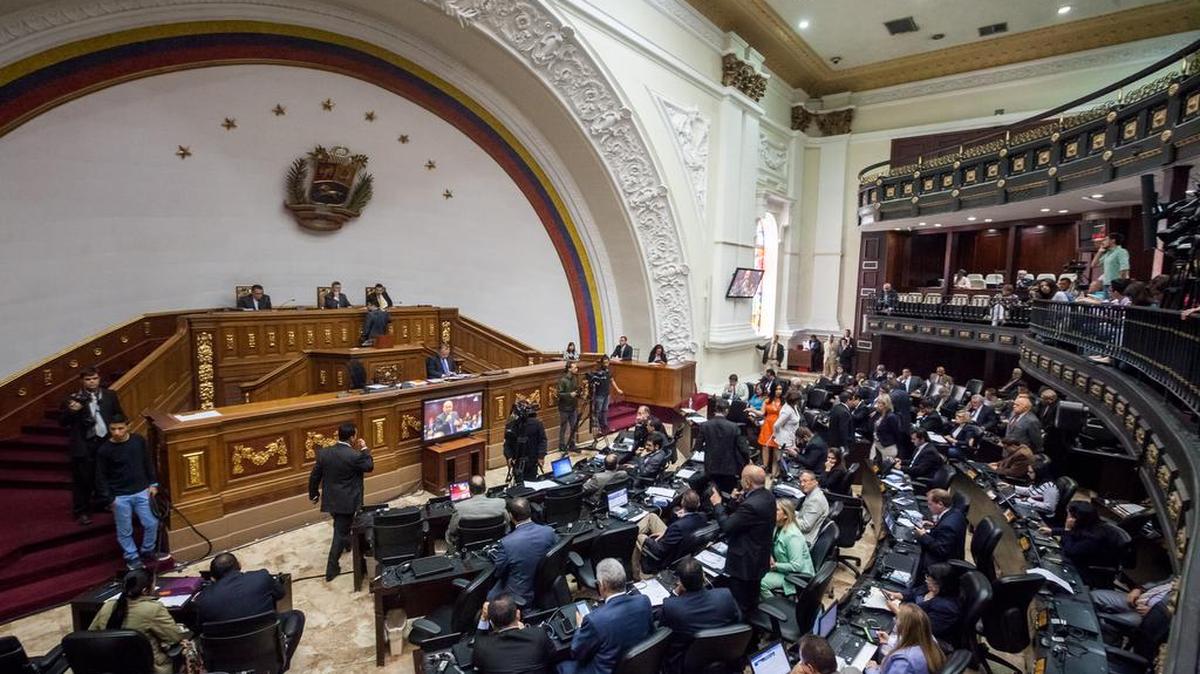 Vista del hemiciclo de sesiones de la Asamblea Nacional de Venezuela el martes 1 de marzo de 2016, en Caracas (Venezuela). 