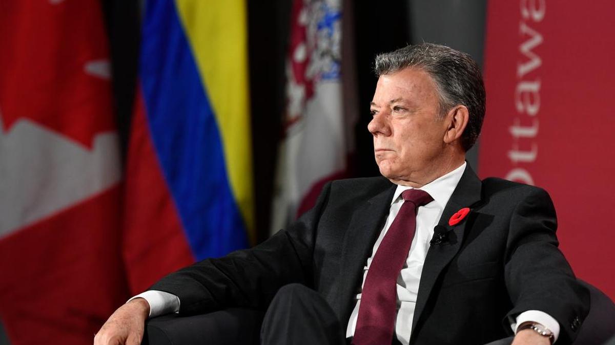 El presidente de Colombia, Juan Manuel Santos, en la Universidad de Ottawa, en foto de archivo del 30 de octubre del 2017.