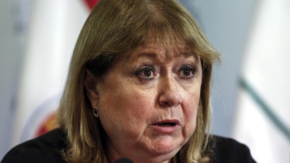La canciller argentina, Susana Malcorra, en una conferencia de prensa en Buenos Aire el 1 de abril de 2017.