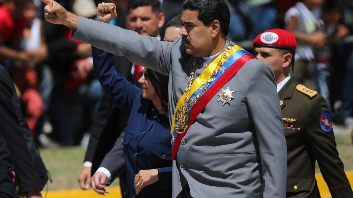 El gobernante de Venezuela, Nicolás Maduro, en un desfile militar en el Fuerte Tiuna en Caracas, el 1ro de febrero del 2017.