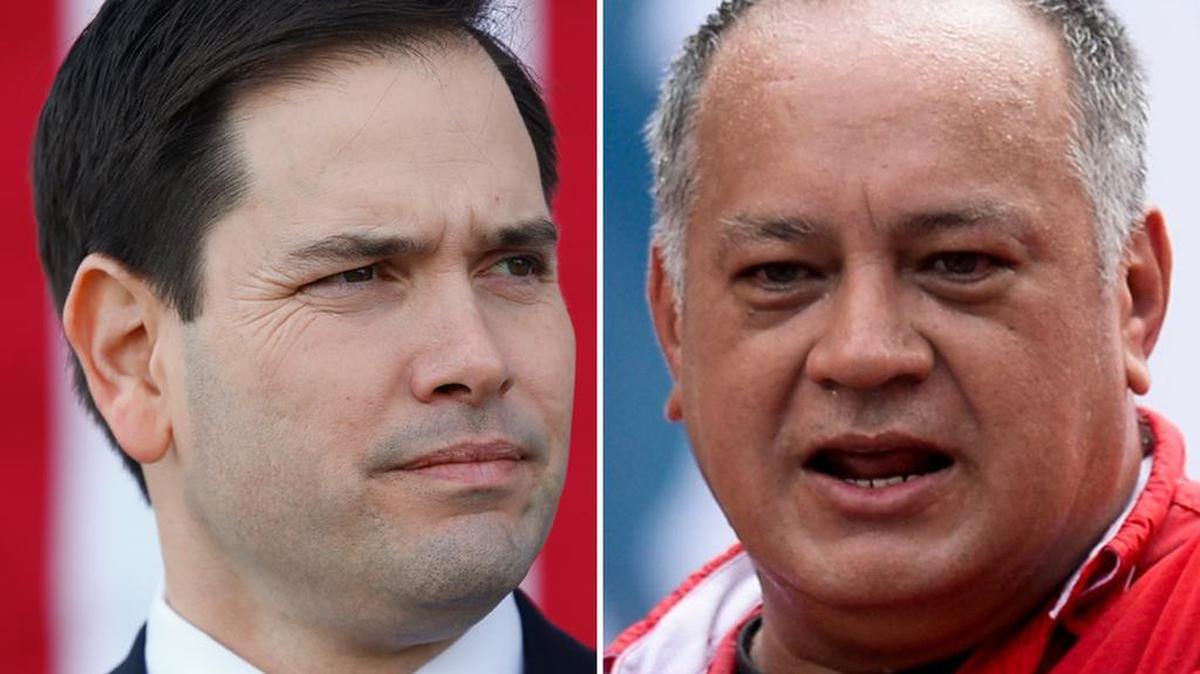 El senador Marco Rubio y el considerado número 2 del chavismo, Diosdado Cabello.