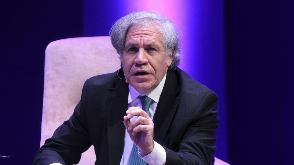 El secretario general de la Organización de los Estados Americanos (OEA), Luis Almagro, habla durante la inauguración del “Oslo Freedom Foro México” este martes, en Ciudad de México (México).